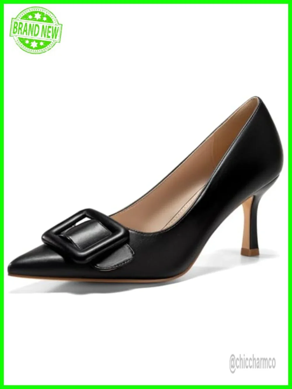 Women's Closed Toe Pointed Pump Stiletto Heels Kitten Heel Faux Leather Slip On